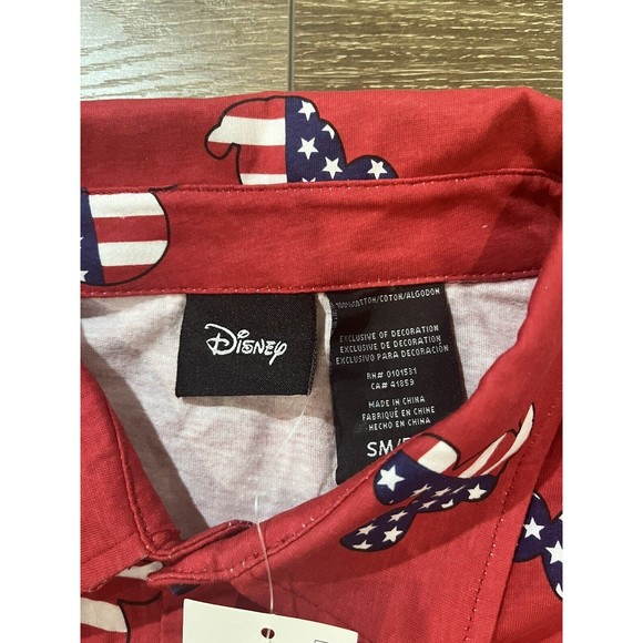 Disney Men's Red Mickey Mouse Americana Pajama Romper Mens small pajamas 1222 - Picture 6 of 11